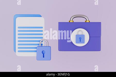 Icônes de sécurité financière, ensemble de confidentialité, protection, défense et plus encore Banque D'Images