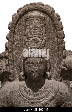 Vishnu. Pallava, VIIIe siècle après JC. Pierre. Inde du Sud. Hauteur : 165,0 cm, largeur : 85,5 cm, profondeur : 32,5 cm. Banque D'Images
