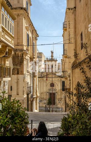 STA. Église Lucija, église de nouveau Lucy, rue Sta Lucias, la Valette, Malte Banque D'Images