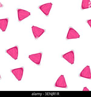 sac à cordon magenta brillant motif dans le style vectoriel plat, parfait pour l'emballage, le stockage ou le voyage, pochette en tissu doux pour cadeaux, blanchisserie, personnel Illustration de Vecteur