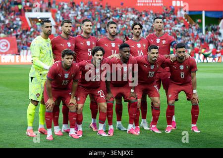 Leiria, Portugal. 10 juin 2026. 10 juin 2026. Leiria, Portugal. Les joueurs portugais posent pour une photo d'équipe avant le début du match amical international, Portugal vs Nigeria crédit : Alexandre de Sousa/Alamy Live News Banque D'Images