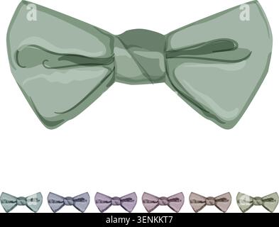 costume noeud papillon dessin animé. costume noeud papillon signe illustration colorée Illustration de Vecteur