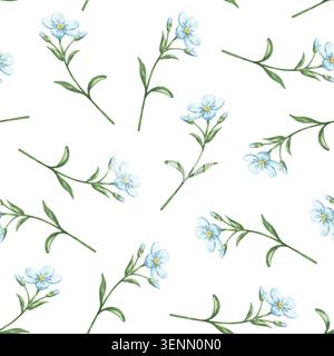 Motif aquarelle sans couture avec Forget-me-Nots bleu Banque D'Images