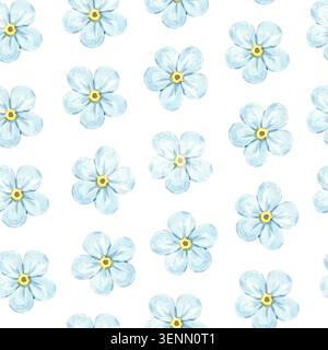 Motif aquarelle sans couture avec Forget-me-Nots bleu Banque D'Images