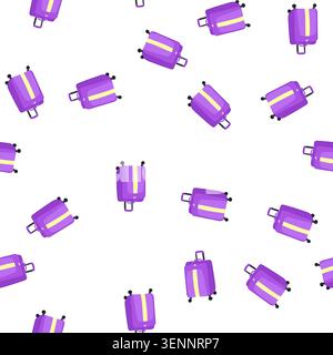 motif voyage soft shell valise dessin animé. roues légères, durables et extensibles, panneau de valise souple de voyage à fermeture à glissière à spinner. symbole transparent ve Illustration de Vecteur
