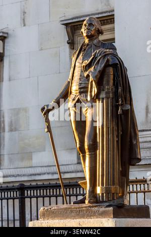 Statue de George Washington, Trafalgar Square, Londres, Angleterre, Royaume-Uni Banque D'Images