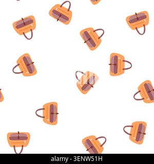 sac de motif porte-documents pour homme dessin animé. valise de gens, jeune mallette de sac de cas pour les hommes signe. illustration vectorielle de symbole sans couture Illustration de Vecteur