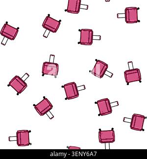 motif durable soft shell valise dessin animé. roues extensibles, fermeture éclair spinner, vecteur de signe de valise souple en tissu de poignée durable Illustration de Vecteur