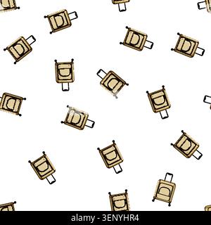 motif léger soft shell valise dessin animé. extensible durable, spinner à roues, poignée de fermeture à glissière vecteur de signe de valise souple légère coque Illustration de Vecteur
