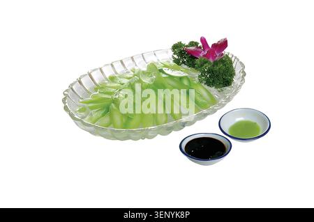 Brocoli chinois blanchi froid Banque D'Images