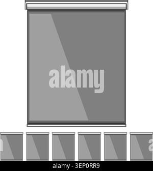 Store à enrouleur simple créant de l'ombre et offrant de l'intimité, illustrant le contrôle de la lumière, l'ameublement des fenêtres et des éléments de design intérieur dans un cadre moderne, oncl Illustration de Vecteur
