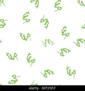 motif vert tourbillonnant nuage de gaz toxique formant des boucles d'enroulement sur fond blanc, symbolisant la pollution, les fumées chimiques, mauvaise odeur, vapeur dangereuse, Illustration de Vecteur