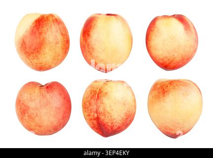 chemin de nectarine blanc isolé sur blanc Banque D'Images