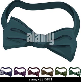 dessin animé de noeud papillon pour hommes. homme noeud papillon signe illustration colorée Illustration de Vecteur