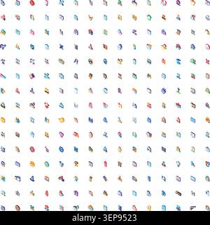 Ensemble d'icônes isométriques présentant un large éventail de symboles colorés et de pictogrammes, couvrant divers thèmes conceptuels pour la conception numérique, les affaires, et te Illustration de Vecteur