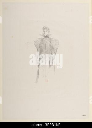 James McNeill Whistler produit une gravure présentant une figure associée au collier Medici dans une étude de portrait du XIXe siècle, reflétant l'exploration stylistique de la forme et des détails du costume dans la pratique de l'estampe. Banque D'Images