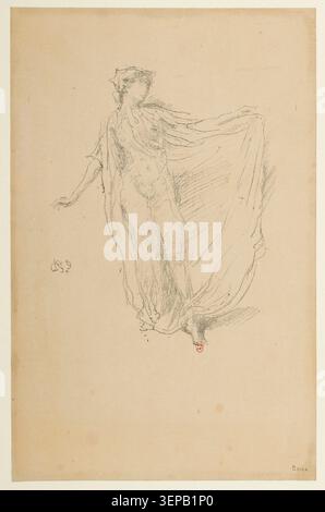 James McNeill Whistler produit une gravure lithographique en 1890 intitulée The Dancing Girl, présentant une étude de figures du XIXe siècle axée sur le mouvement, le rythme et la posture humaine gracieuse. Banque D'Images