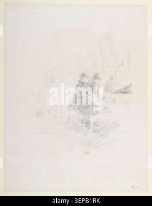 James McNeill Whistler produit en 1895 une gravure intitulée The Duet, présentant une scène de genre raffinée axée sur l'interaction musicale entre les personnages au sein d'une composition artistique intime. Banque D'Images