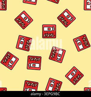 illustration du signe d'extincteur à motif sans couture vecteur d'extincteur Illustration de Vecteur