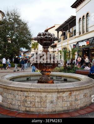 Orlando USA février 28 2026 fontaine au marché Disney Springs Banque D'Images
