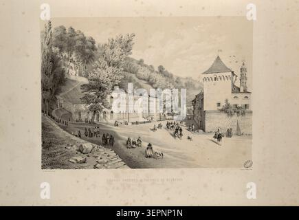 Les complexes thermaux de Bagnères-de-Bigorre présentent une architecture thermale grandiose et des installations Bellevue définissant une station balnéaire pyrénéenne du XIXe siècle, destination santé dessinée par Édouard Paris Banque D'Images