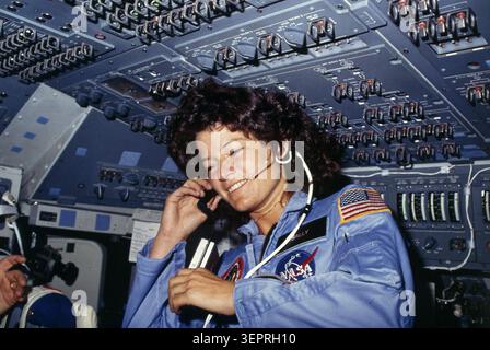 Sally Ride, première femme astronaute américaine, 1983 Banque D'Images