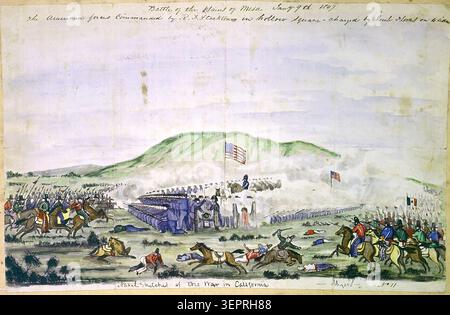 Bataille de Río San Gabriel, Los Angeles, guerre américano-mexicaine, 1847 Banque D'Images