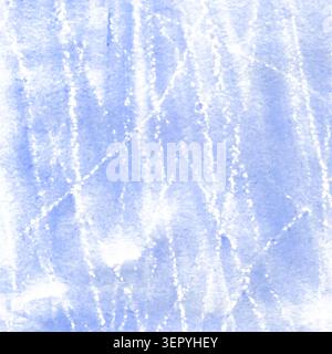 Fond aquarelle abstraite bleu Azur turquoise avec des rayures blanches. Dessin au pinceau de glace simulée. Banque D'Images