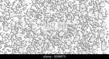 Un fond d'art numérique abstrait avec de nombreuses formes circulaires blanches, texturées et irrégulières dispersées sur un fond blanc pur. Banque D'Images