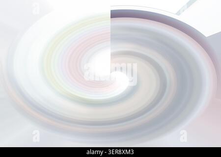 Un fond abstrait avec un motif tourbillonnant de vortex avec des tons froids et discrets, créant une sensation sophistiquée et apaisante de mouvement et de flux. Banque D'Images
