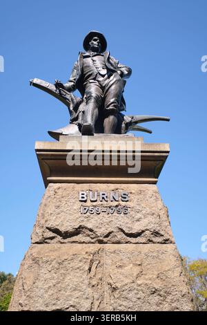 Sculpture en bronze, statue de Robert Burns, le poète national d'Écosse. À Sydney, Nouvelle-Galles du Sud, Australie. Banque D'Images