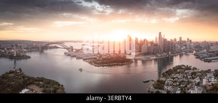 Tôt le matin d'été à Sydney. Vue Areal Banque D'Images