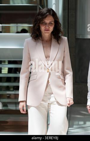 La Présidente de la Communauté de Madrid, Isabel Diaz Ayuso, lors de la remise des prix APM à la Casa de Correos à Madrid le 18 juin 20 Banque D'Images