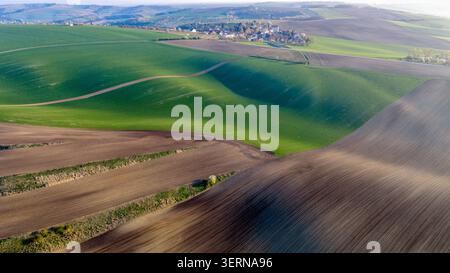 Le paysage vallonné et pittoresque de la Toscane morave, république tchèque Banque D'Images