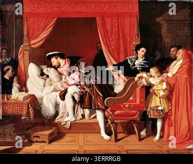 François Ier Recoit les derniers soupirs de Leonard de Vinci (1818) de Jean-Auguste-Dominique Ingres Banque D'Images