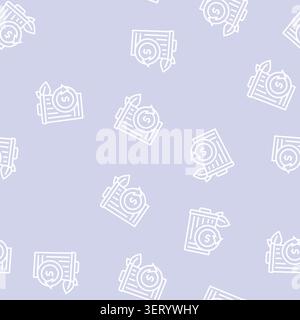 illustration du signe zéro déchet de la ligne vectorielle sans couture de motif zéro déchet Illustration de Vecteur