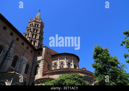 Basilique gothique de Saint-Sernin dans la ville française de Toulouse Banque D'Images
