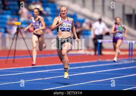 Birmingham, Royaume-Uni. 20 juin 2026. Hayley McLean se qualifie pour la finale du 400m haies féminin aux Championnats britanniques d'athlétisme au Alexander Stadium de Birmingham le 20 juin 2026. Crédit : SPP Sport Press photo. /Alamy Live News Banque D'Images