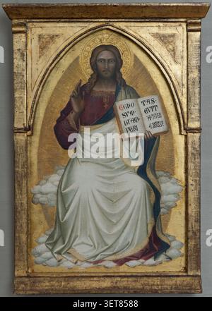 Christ intronisé par Niccolo di Pietro Gerini, peinture tempera du XIVe siècle sur panneau de bois. Exposé à l'Alte Pinakothek de Munich. Banque D'Images