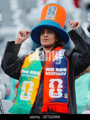New York, USA. 22nd June, 2026. A fan reacts before the group I match between Norway and Senegal at the 2026 FIFA World Cup at New York New Jersey Stadium in New York, the United States, June 22, 2026. Credit: Xu Chang/Xinhua/Alamy Live News Banque D'Images