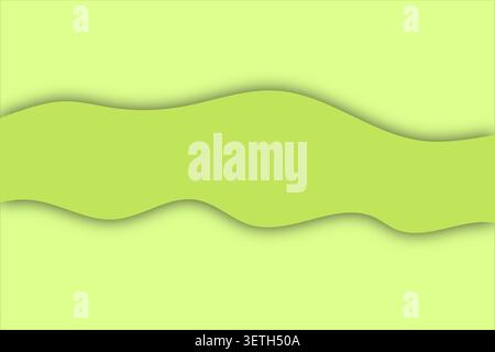 Le fond vert doux abstrait présente un motif d'ondes horizontales avec des ombres subtiles. Design moderne, épuré et minimaliste parfait pour diverses tranqu Illustration de Vecteur