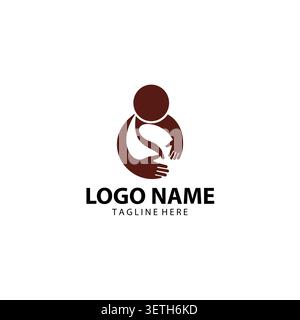 Conception vectorielle de logo Hug Bean Coffee Illustration de Vecteur