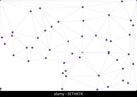 Illustration créative de plexus violets avec des points et une structure filaire. Fond technique élégant pour les présentations d'affaires, la recherche scientifique Illustration de Vecteur