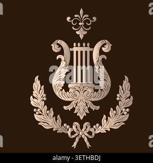 Ensemble vectoriel d'éléments décoratifs damassé.Éléments floraux abstraits élégants pour un design élégant.Parfait pour les invitations, les cartes, etc Illustration de Vecteur