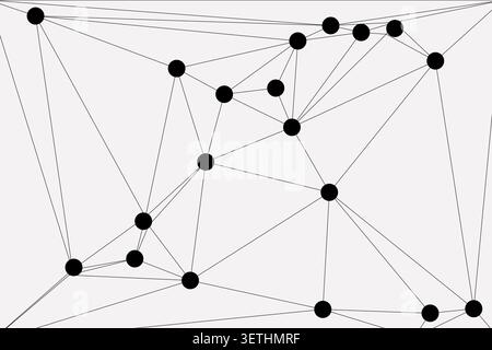 Représentation graphique audacieuse et moderne d'un système connecté, idéale pour les thèmes de la technologie, des réseaux sociaux et de l'analyse de données. Illustration de Vecteur