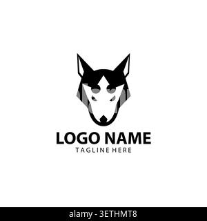 Style d'illustration d'icône vectorielle de logo de roi de loup Illustration de Vecteur