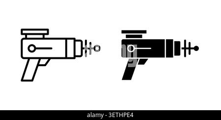 Icône de pistolet laser définie. Vecteur EPS 10. Illustration de Vecteur