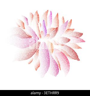 Abstrait floral pointillé Dotwork Bloom illustration Illustration de Vecteur