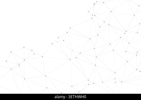 Fond abstrait avec des points et des lignes de connexion, créant une connexion de réseau géométrique. design minimaliste, idéal pour la technologie, la science ou la busine Illustration de Vecteur