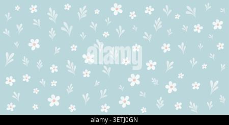 Imprimé ditsy délicat avec de petites fleurs sauvages et éléments botaniques. Design d'inspiration vintage parfait pour les textiles d'été, le papier cadeau, élégant Illustration de Vecteur